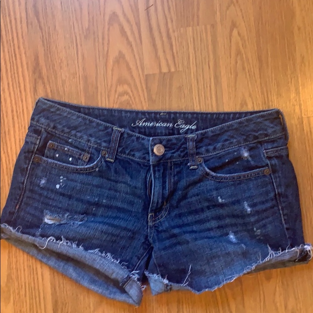 American Eagle Ripped Jean Cutoff Shorts Size 6